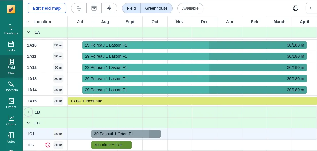 Collapsed locations in field map