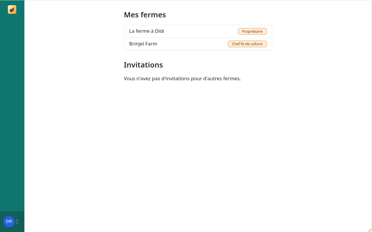 List of farms with accepted invitation